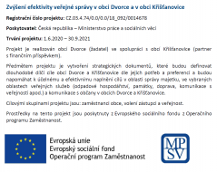 Zvýšení efektivity veřejné správy v obci Dvorce a v obci Křišťanovice
